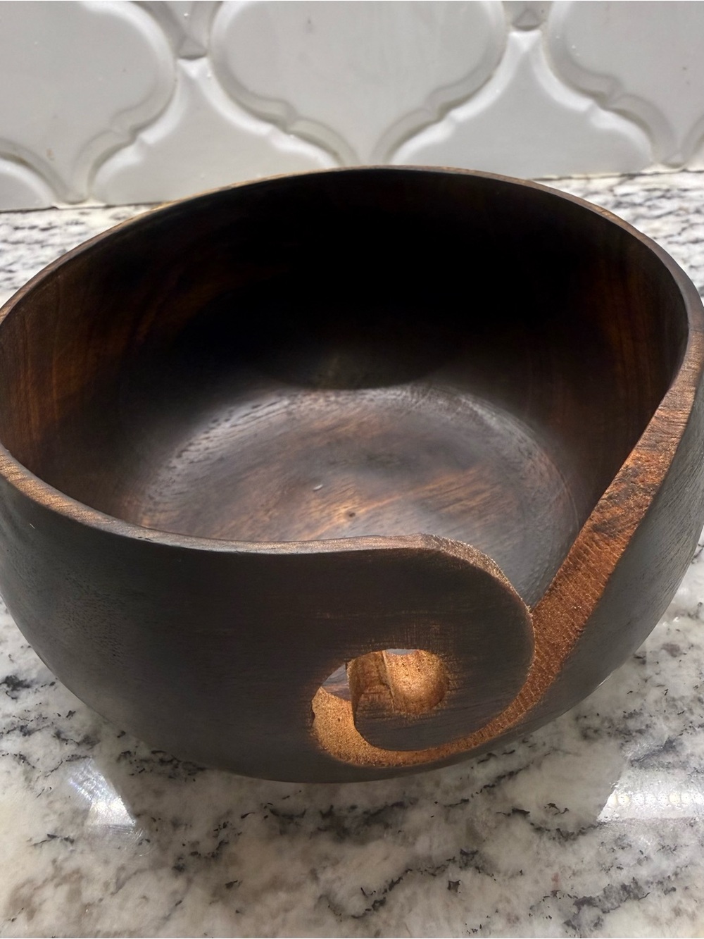 Mango Wood Yarn Bowl